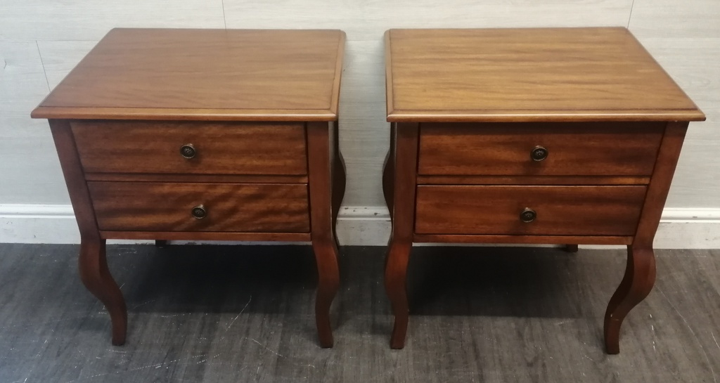 Lovely pair of french style two drawer bedsides