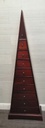 DARK WOOD PYRAMID CHEST OF 9 DRAWERS
