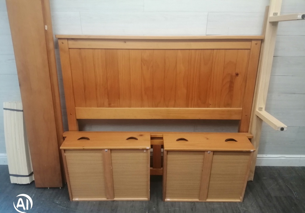 4ft6"Pine Bed Frame withTwo Drawers