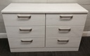 WHITE/GREY SIX DRAWER MERCHANT STYLE CHEST
