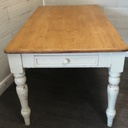 Pine Dining Table With painted White Shabby Chic Legs