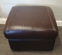quality BROWN LEATHER STORAGE FOOTSTOOL