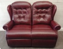 Lovely High Back Leather Two Seater Recliner Sofa
