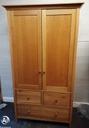 Oak style double wardrobe with drawers