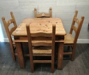 QUALITY SOLID PINE NEAT TABLE AND 4 CHAIRS