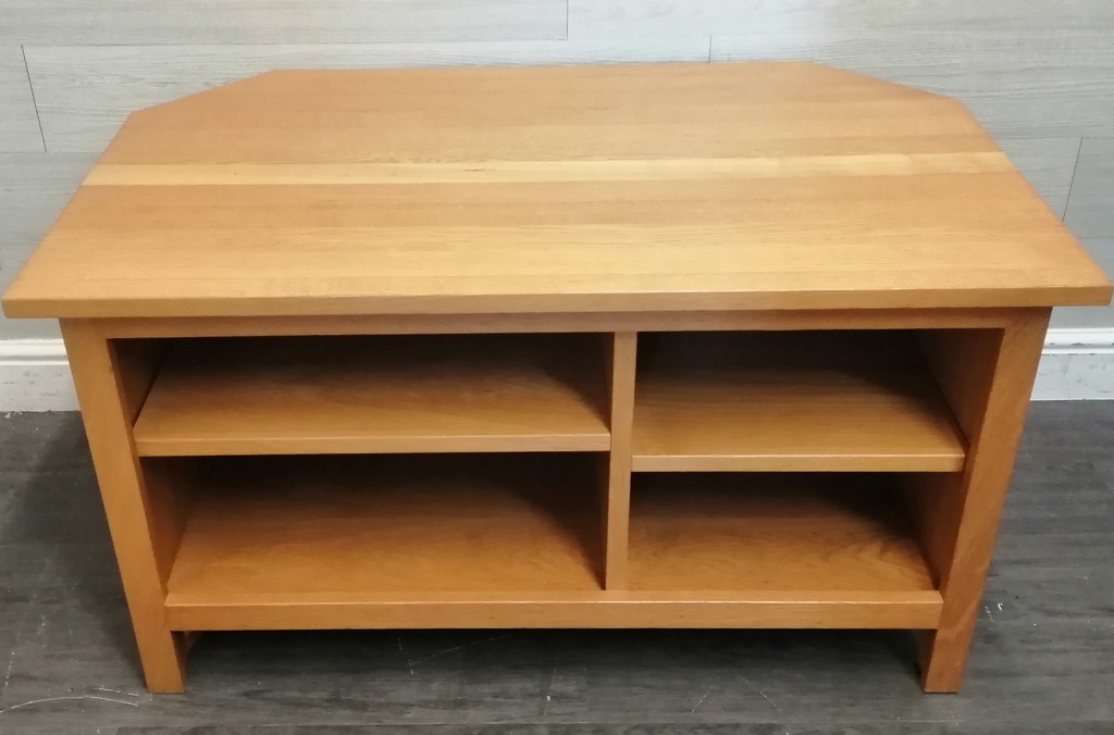 Oak corner tv unit