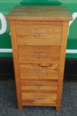 Oak Wellington Chest of Five Drawers