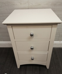 [HF16735] three drawer white bedside