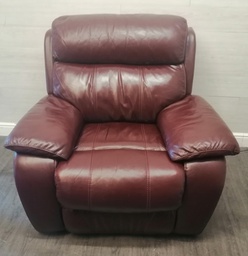[HF17145] Ox Blood Red Leather Electric Recliner Armchair