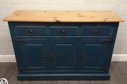 [HF17196] Shabby Chic Blue Painted Sideboard