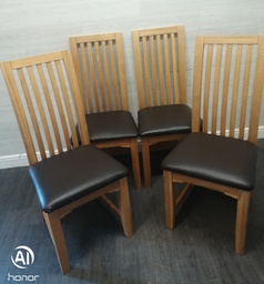 [HF17475] 4 X OAK DINING CHAIRS