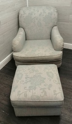 [HF17545] Lovely blue toned armchair and footstool from M &amp; S