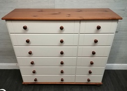 [HF17549] SHAKER STYLE CREAM CHEST OF 12 DRAWERS