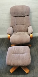 [HF17585] Swivel/Reliner Armchair And Stool Set