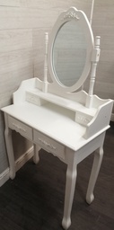 [HF18033] LOVELY NEAT WHITE DRESSING TABLE WITH MIRROR