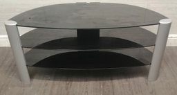 [HF18171] BLACK GLASS TV STAND
