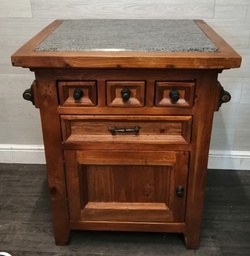 [HF18301] Quality Mexican Pine Kitchen Island with Granite Top