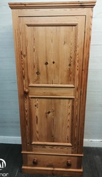 [HF18339] SINGLE DOOR SOLID PINE WARDROBE WITH DRAWER