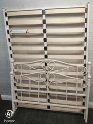 [HF18344] 4ft 6" DOUBLE METAL CREAM BED FRAME