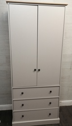 [HF18455] Neat Grey Double Wardrobe with Drawers
