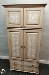 [HF18567] LOVELY NEAT PAINTED TOP BOX COMBI WARDROBE