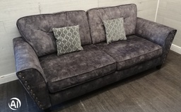 [HF18657] STYLISH THREE SEATER GREY SOFA