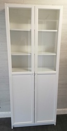 [HF18804] IKEA ‘BILLY’ White Part  Glazed Front Bookcase