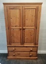 [HF18826] SOLID PINE WARDROBE WITH DRAWERS