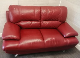 [HF18845] NEAT RED LEATHER MODERN RETRO STYLE SOFA