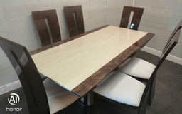 [HF18873] Stunning Solid Marble Table &amp; Six Chairs
