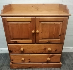 [HF18882] Pine Changing Top Chest with Cupboard &amp; Drawers