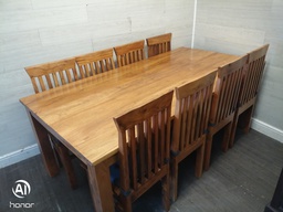 [HF19008] Quaility Large Sheesham Dining Table &amp; Eight Chairs