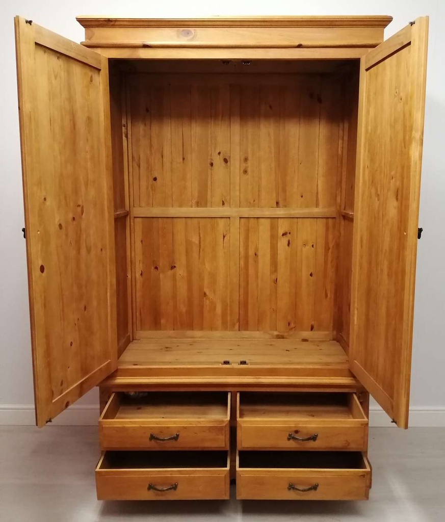 Gothic Style Double Wardrobe with Drawers