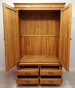 Gothic Style Double Wardrobe with Drawers