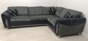 DFS Grey Toned Corner Sofa with Footstool