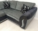 DFS Grey Toned Corner Sofa with Footstool