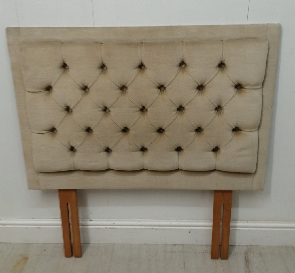 3ft beige BUTTON FABRIC HEADBOARD