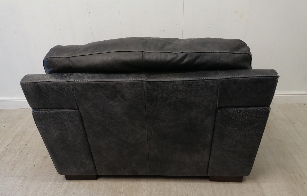 LOVELY DISTRESSED GREY LEATHER armchair