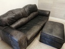 LOVELY DISTRESSED GREY LEATHER armchair