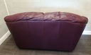 Two seater burgundy leather sofa