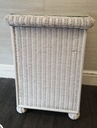 PAIR OF SHABBY CHIC WHITE WICKER BEDSIDES