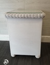 PAIR OF SHABBY CHIC WHITE WICKER BEDSIDES