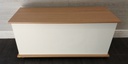White and wood style blanket box