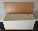White and wood style blanket box