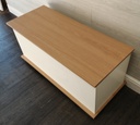 White and wood style blanket box