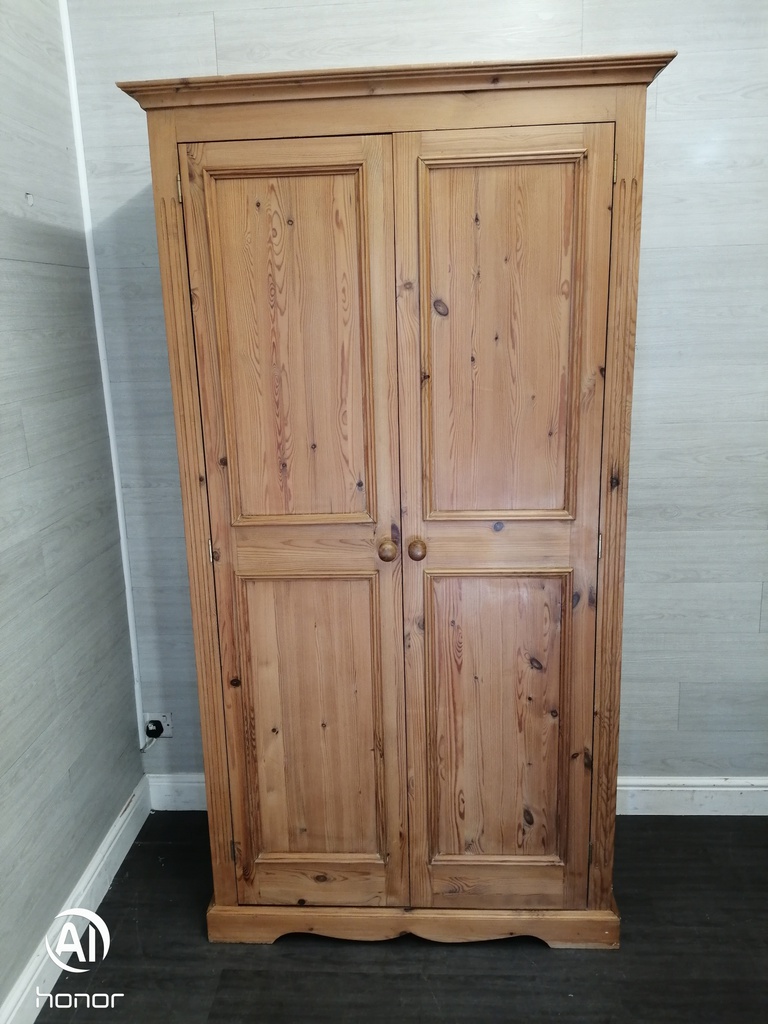 Quality solid pine double wardrobe