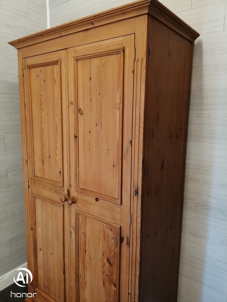 Quality solid pine double wardrobe