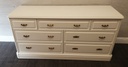 OFF WHITE SEVEN DRAWER MERCHANT STYLE CHEST