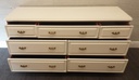 OFF WHITE SEVEN DRAWER MERCHANT STYLE CHEST