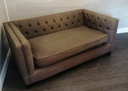 Brown Toned Button Back Two Seater Sofa
